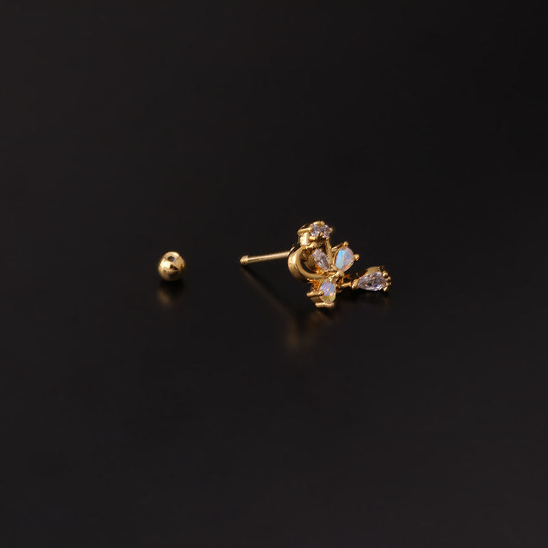 20G Cartilage Dangle Heart Stud Tragus Piercing Jewelry - Elegant Silver & Gold Earrings for Women | Perfect for Daily Wear, Parties & Gifts