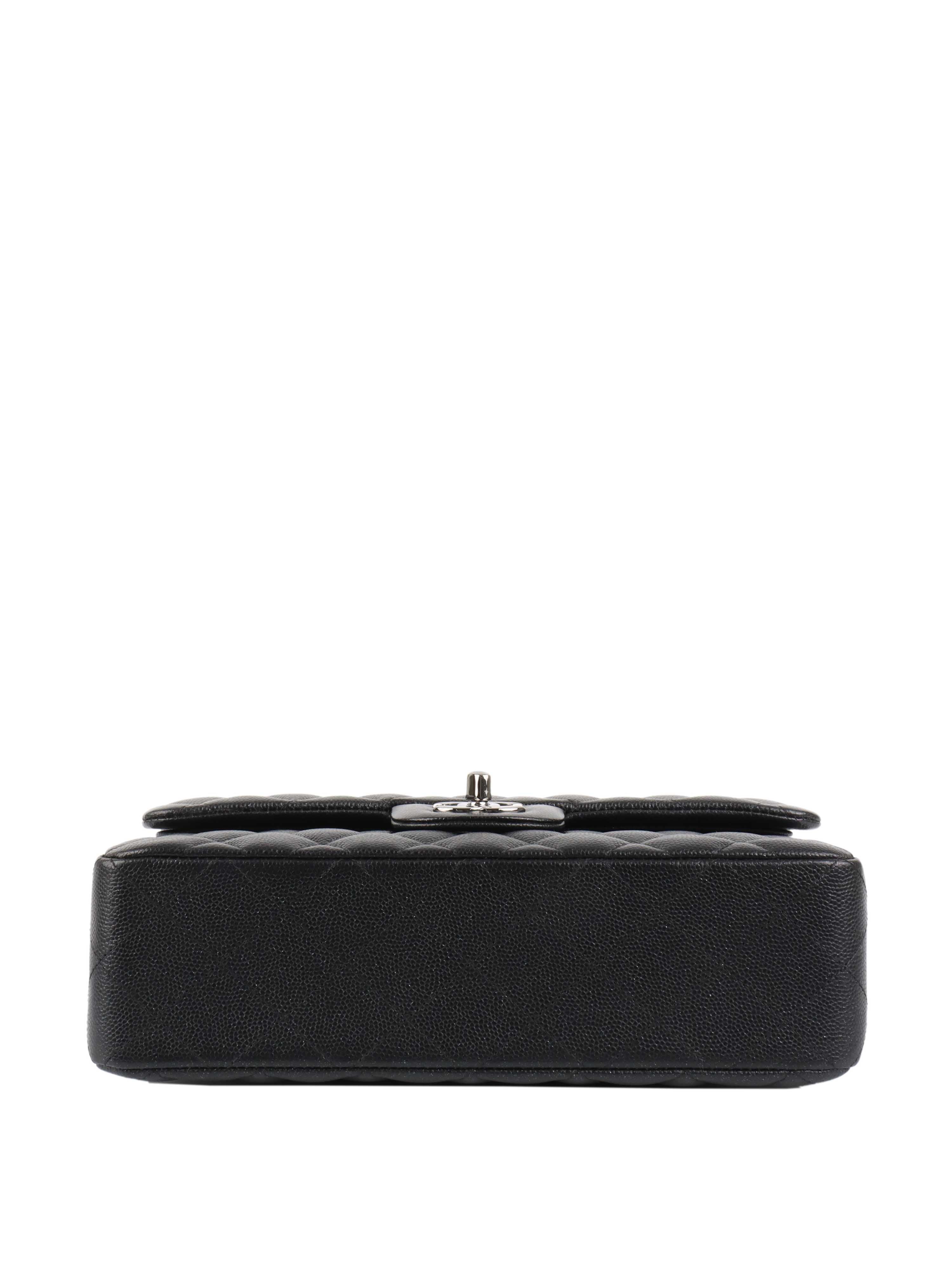 Chanel Small Black Iridescent Caviar Classic Flap Bag with Silver Hardware - Luxury Crossbody Purse for Women, Perfect for Evening Events & Date Nights