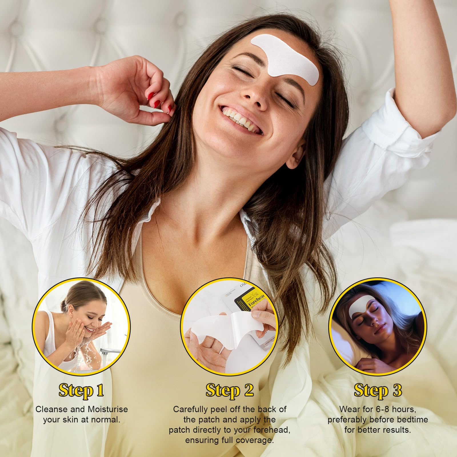 Snail Mucin Forehead Wrinkle Patches with Collagen & Aloe - Anti-Aging Treatment for Fine Lines & Wrinkles - Overnight Use - 14 Count - Perfect for Nighttime Skincare Routine & Special Occasion Prep