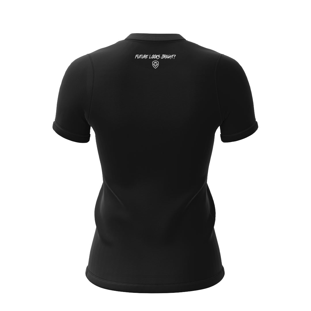 Women's Future Looks Bright Heart VT Mommy Black Short Sleeve T-Shirt - Cute Graphic Tee for Moms, Casual Wear & Family Outings