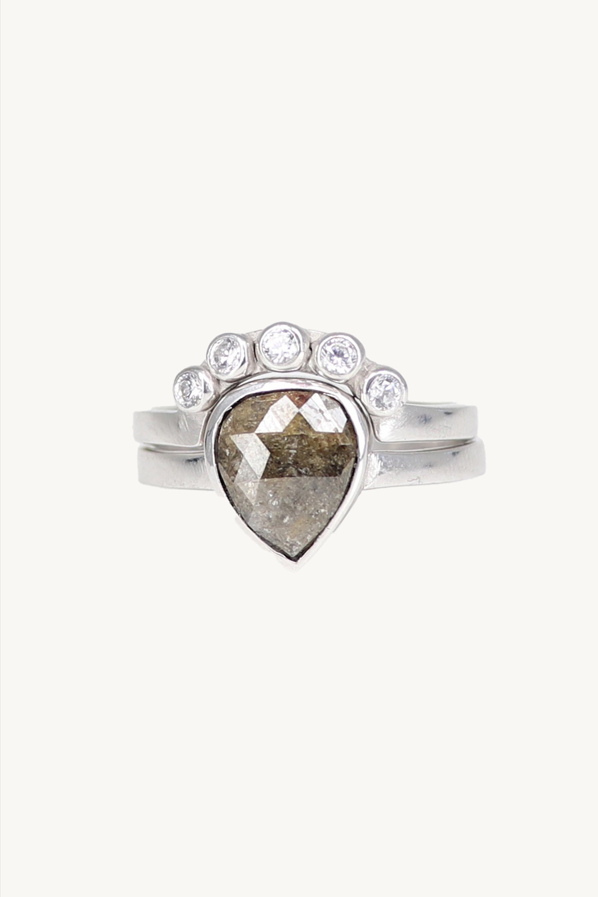Elegant White Gold Tiara Ring for Women - Perfect for Weddings, Prom & Special Occasions