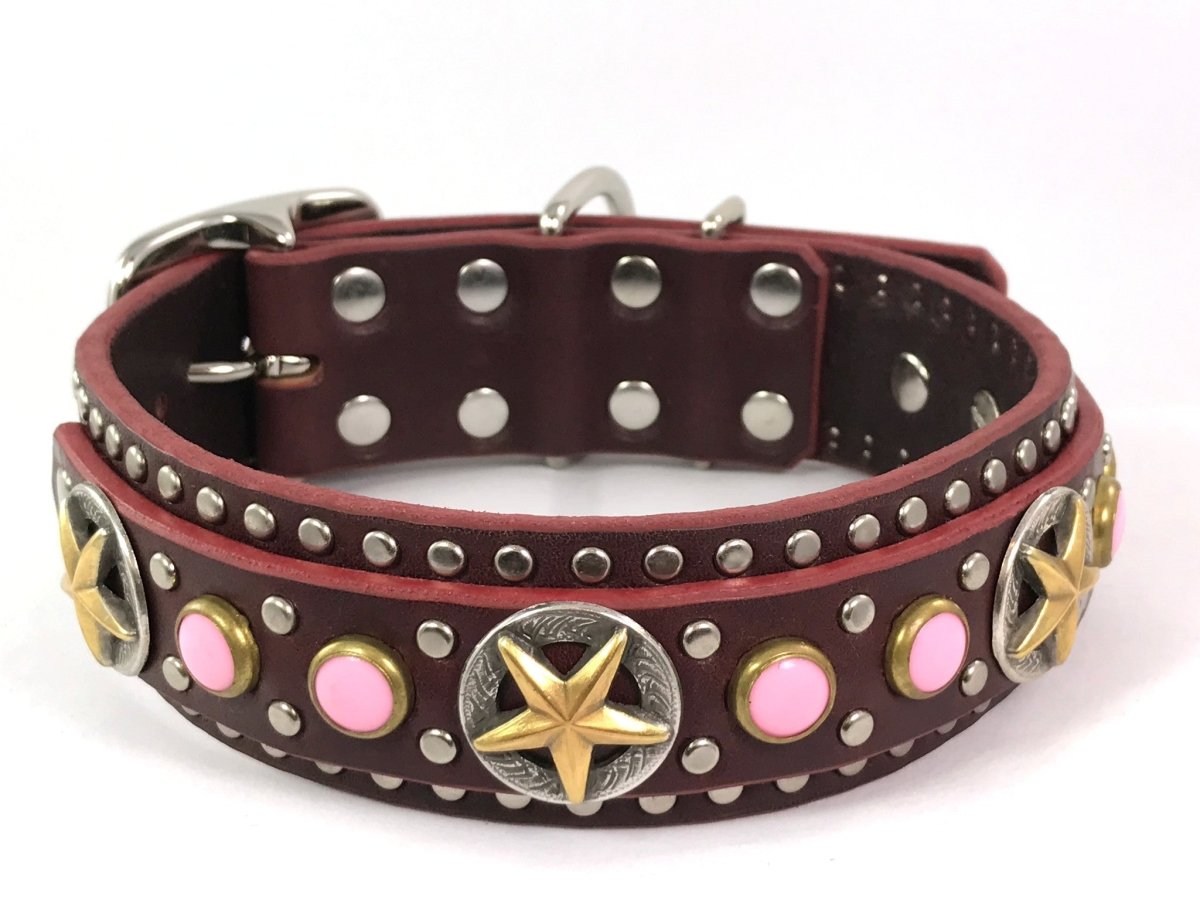 Premium Western Leather Dog Collar - Handcrafted Arizona Style Pet Accessory for Medium & Large Dogs - Perfect for Training, Hiking & Outdoor Adventures