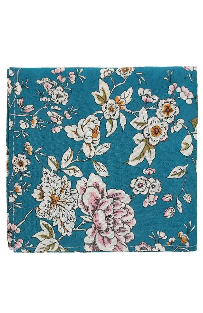 L.A. Smith Green Hank Handkerchief - Premium Liberty Fabric for Men & Women - Perfect for Everyday Carry, Gifts, and Fashion Accessories