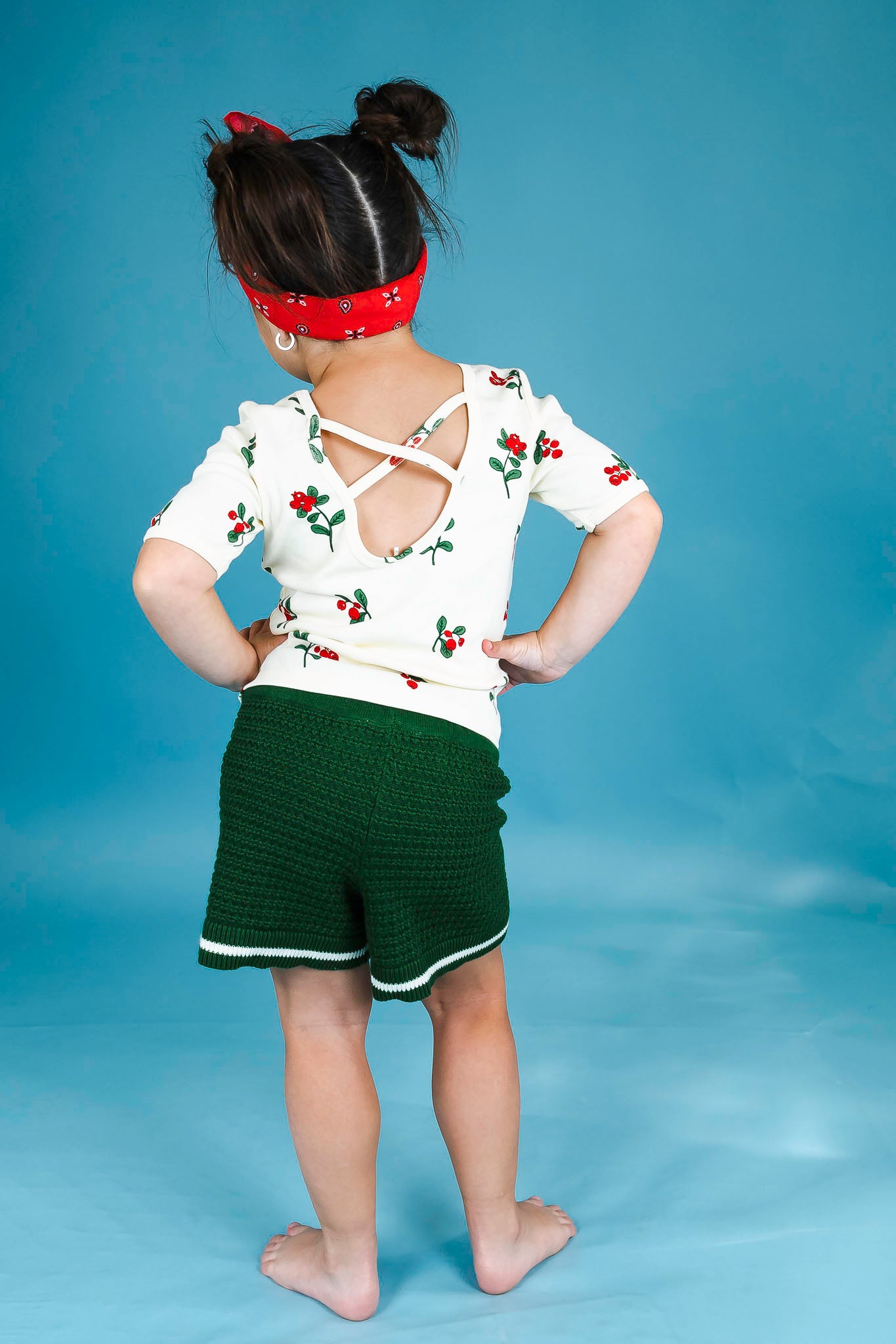 Organic Green Crochet Knit Shorts for Girls - Soft Cotton Summer Shorts for Toddler & Kids - Perfect for Playtime, Beach & Casual Outings