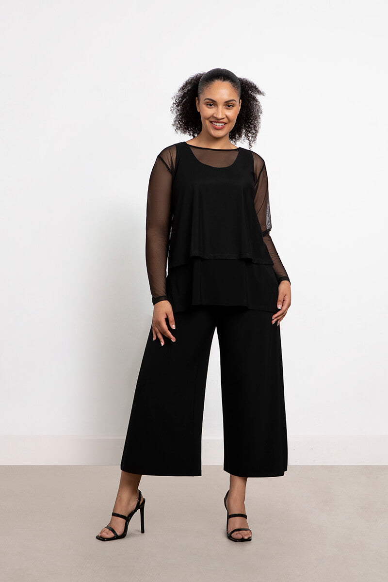Mesh Go-To Cropped T-Shirt for Women - Black | Breathable & Stylish Summer Top for Casual Outfits, Beachwear, and Layering