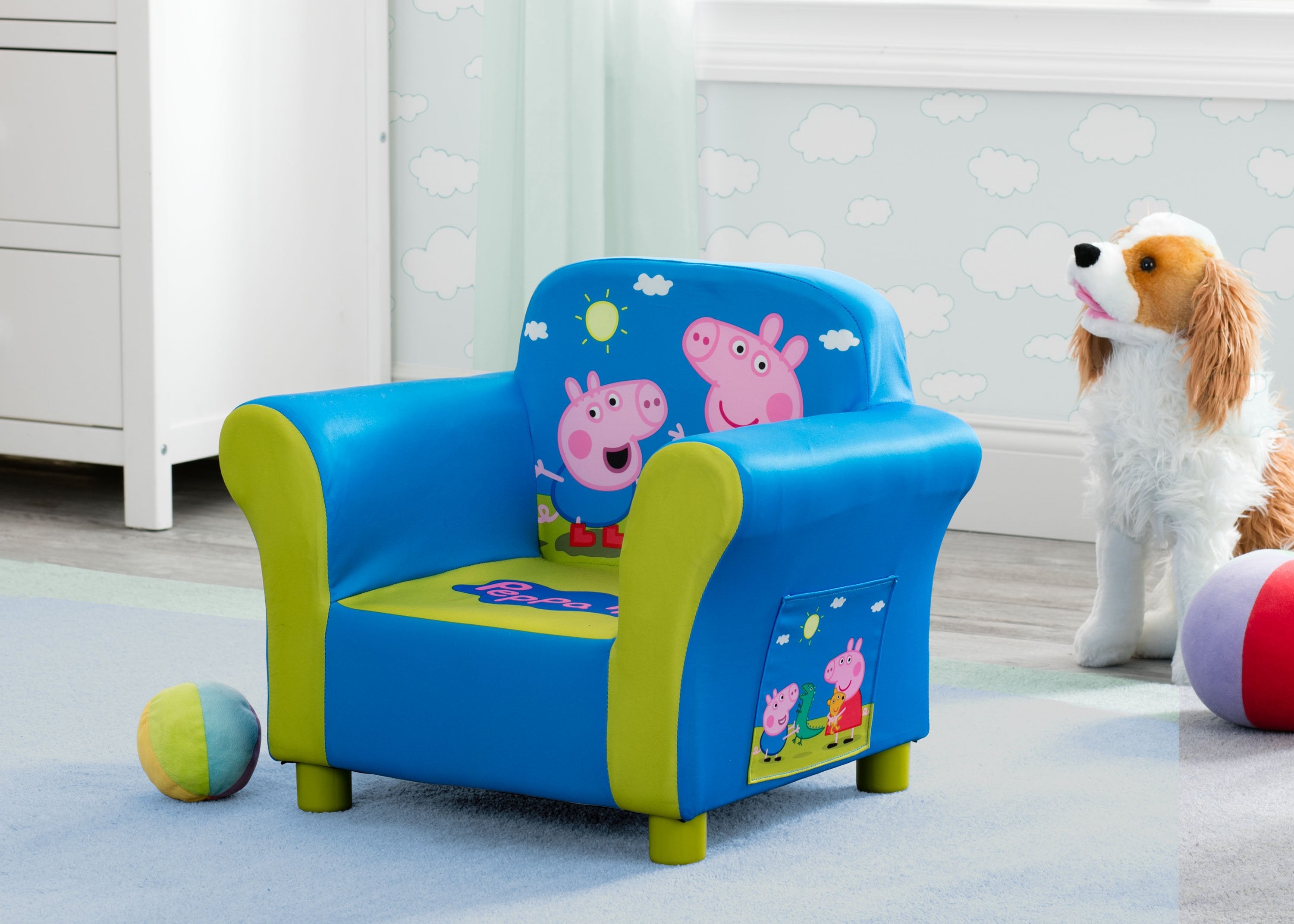 Peppa Pig Kids Upholstered Chair - Soft & Comfortable Toddler Armchair for Bedroom, Playroom, or Nursery - Perfect Gift for Girls & Boys (Pink)