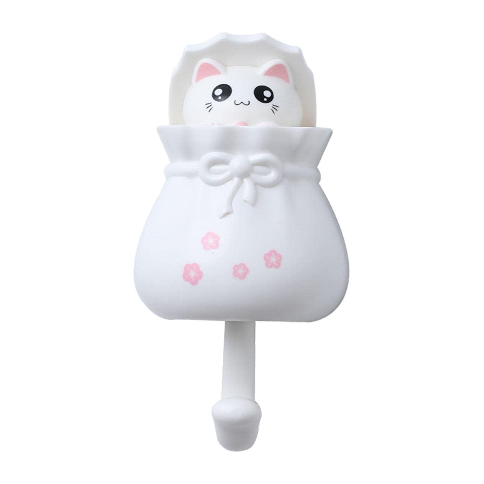 Cartoon Animal Wall Hooks - 10 Pack Adhesive Utility Hooks for Kitchen, Bathroom, Bedroom - Strong Sticky Hooks for Organizing Clothes, Towels, Belts, Hats & Wallets (White) - Perfect for Home, Dorm & Office Organization