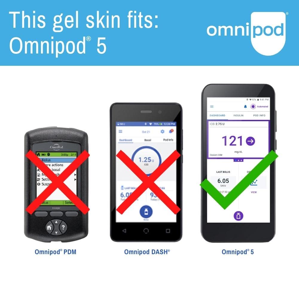 Omnipod 5 Gel Skin Case & PDM Protective Cover - Blue Diabetes Care Accessory for Omnipod 5 Insulin Pump | Durable Protection for Daily Use, Travel & Active Lifestyle