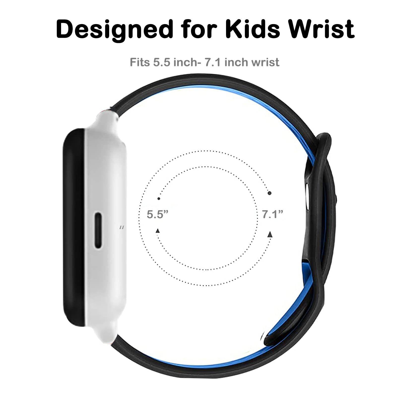 2 Pack Silicone Sport Band for Gizmo Watch 3/2/1 & Gabb Watch 3e/3/2/1, SyncUP Kids Watch & Cosmo JrTrack - Soft Breathable Replacement Strap (Small Size) - Perfect for Kids' Sports & Outdoor Activities