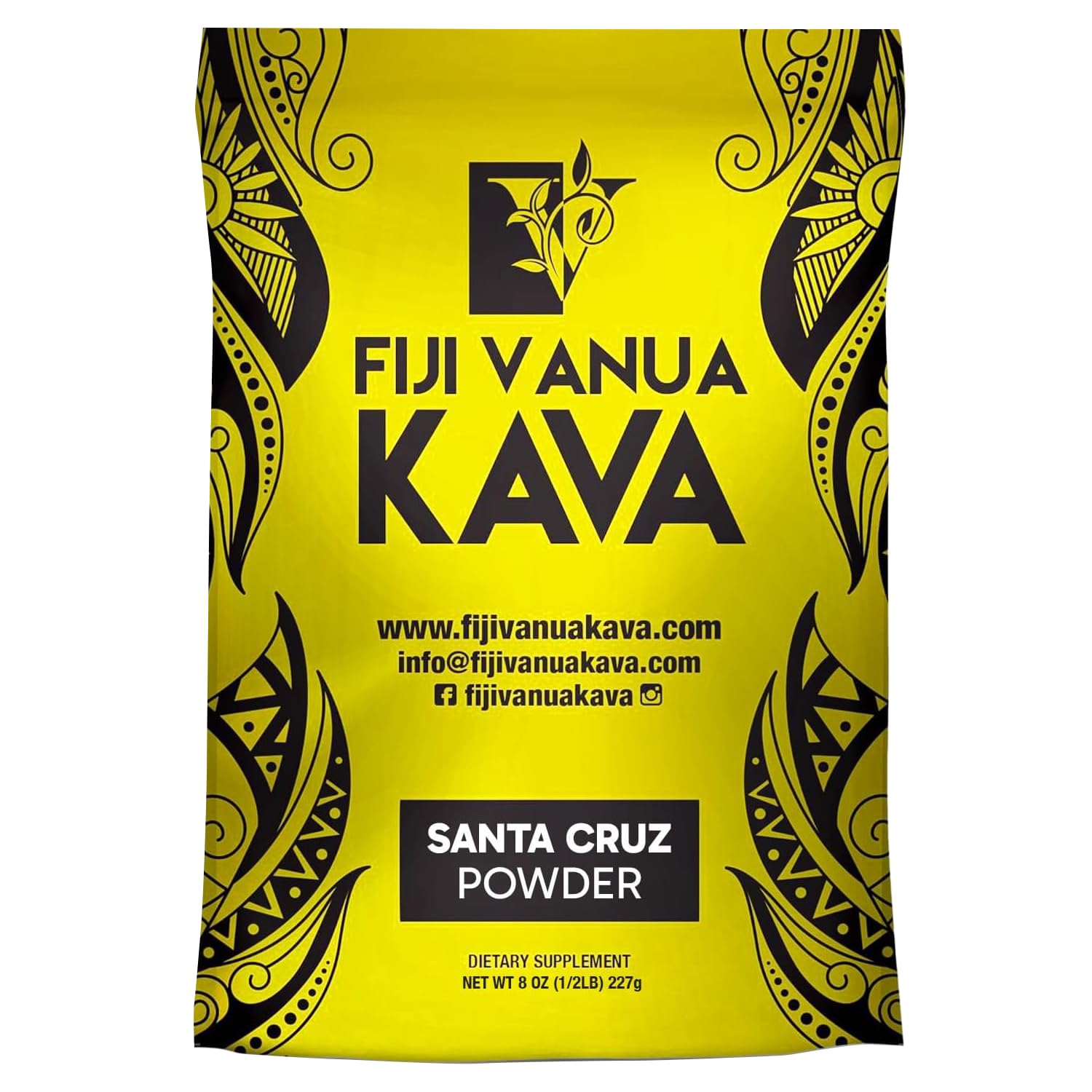 Premium Santa Cruz Kava Powder - Medium Grind Noble Root Powder (8 oz) | Smooth & Creamy Taste, Easy to Prepare | Natural Relaxation Drink for Stress Relief & Social Gatherings