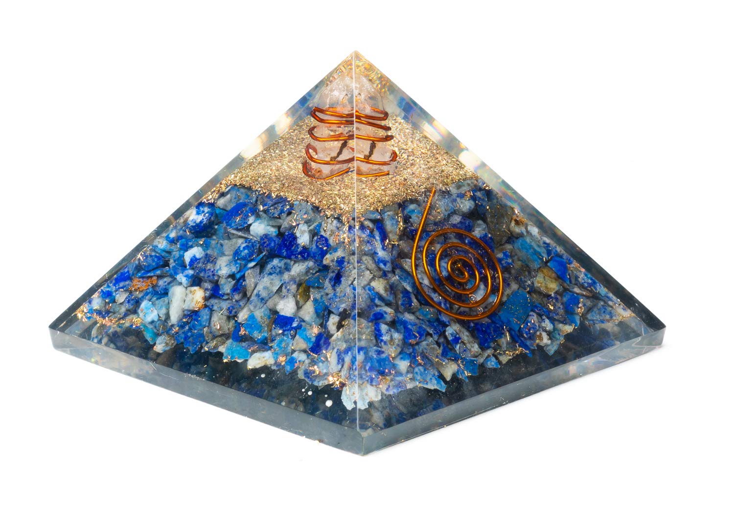 Orgone Pyramid with Lapis & Copper Quartz - Energy Healing & Meditation
