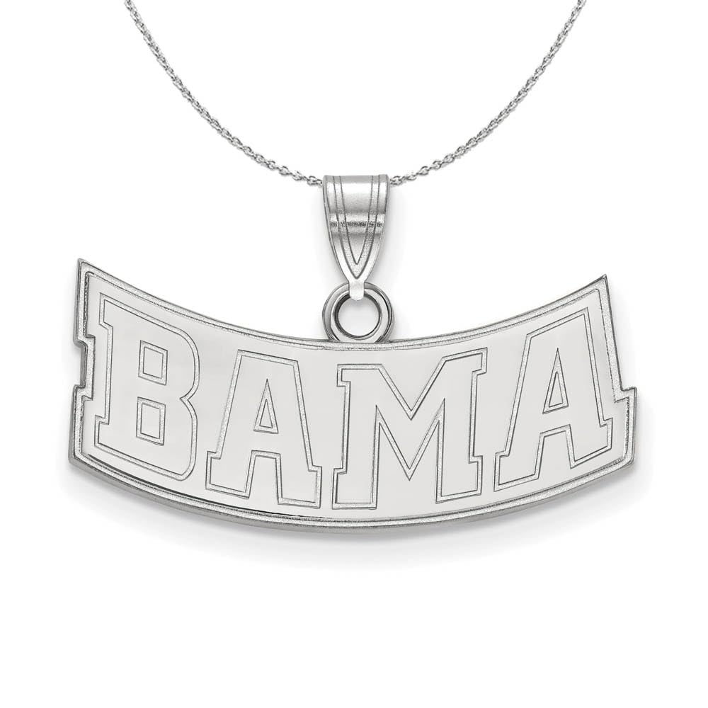 Sterling Silver Chain with Black Bow for Alabama 'Bama' Pendant - Perfect for Gifts & Jewelry Sets