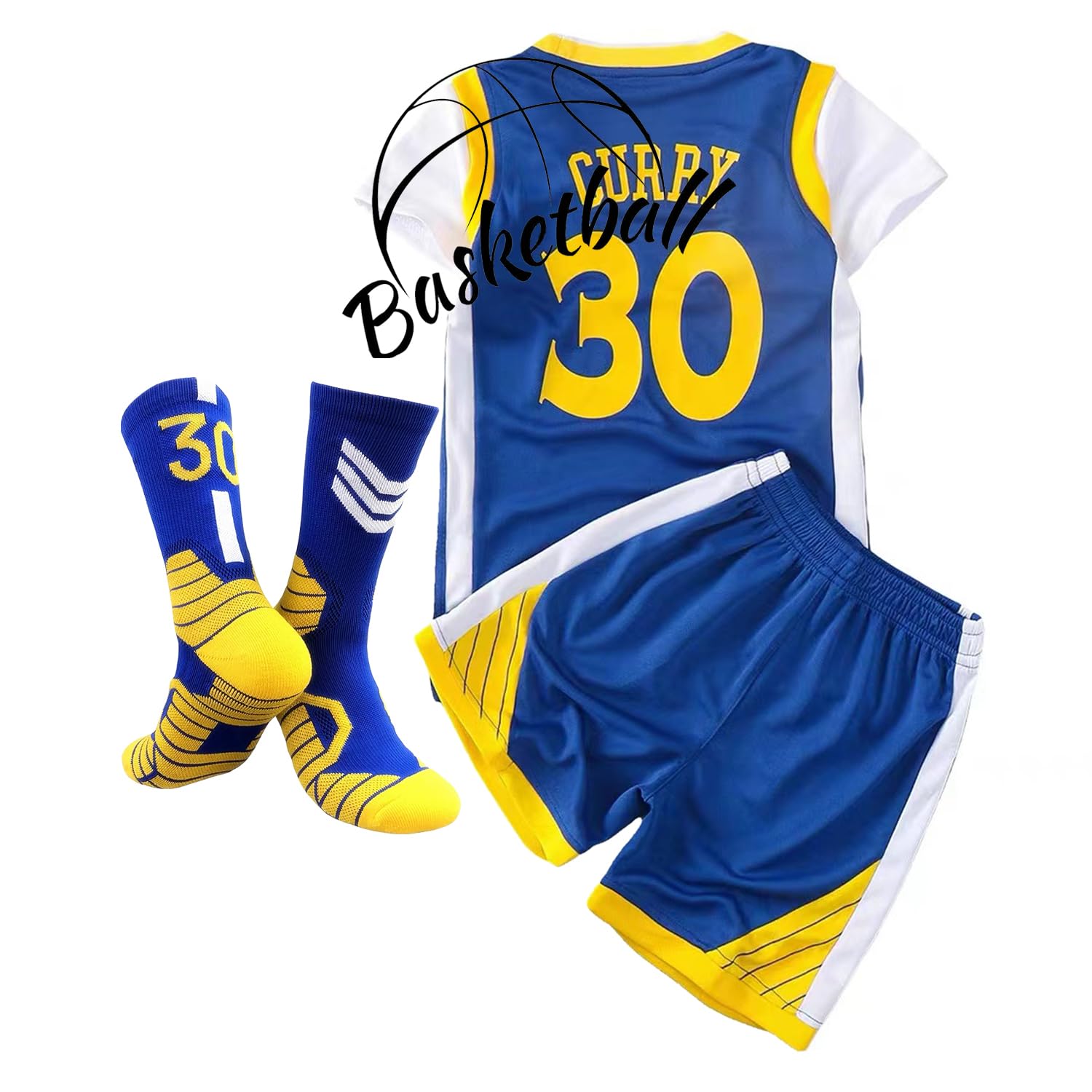Boys Basketball Jersey Set - Blue Youth Sports Uniform for Kids | Game & Practice