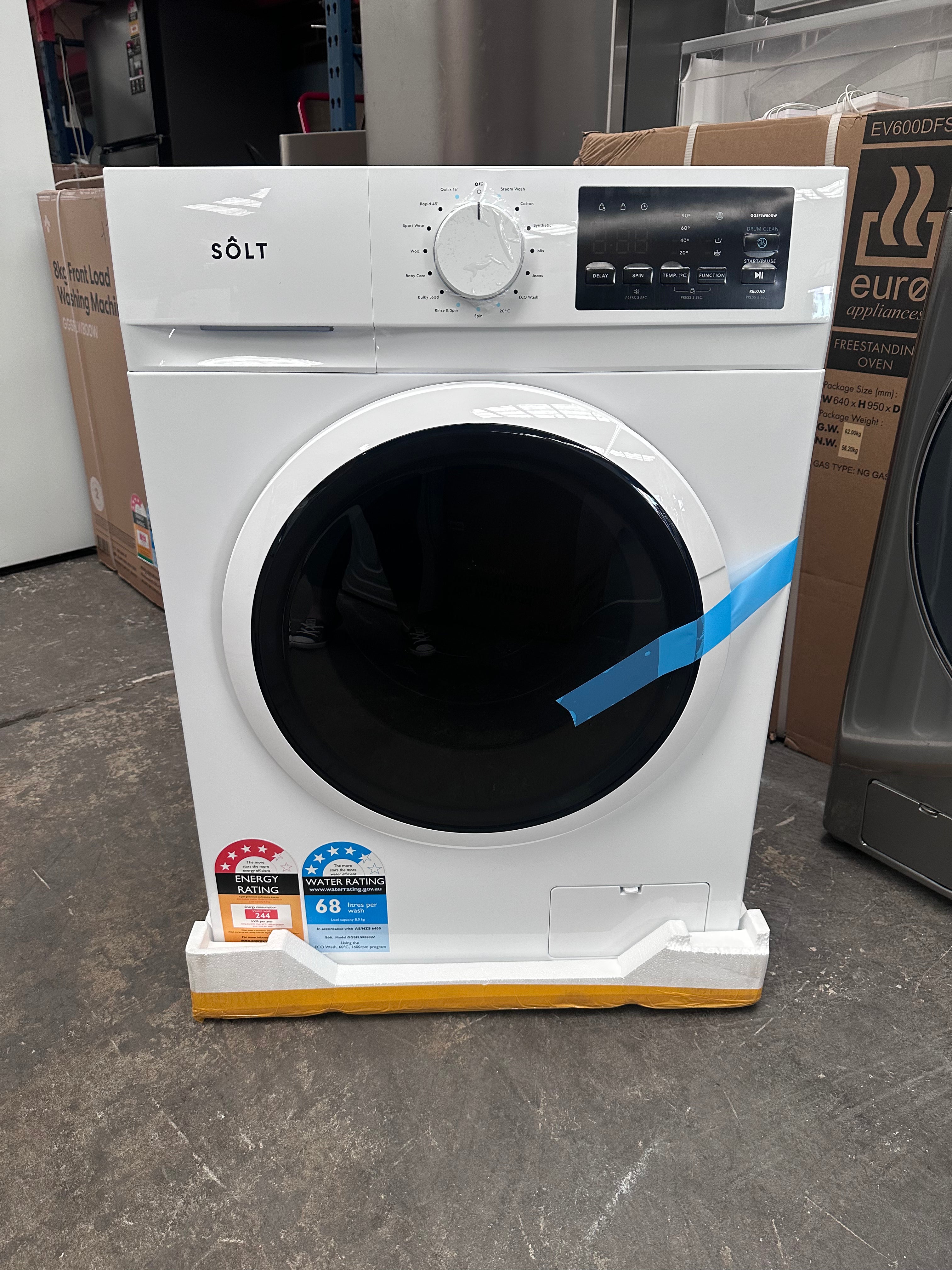Solt 8kg Front Load Washing Machine - Compact Space-Saving Design (Carton Damage Only) - Perfect for Apartments, Dorms & Small Laundry Rooms