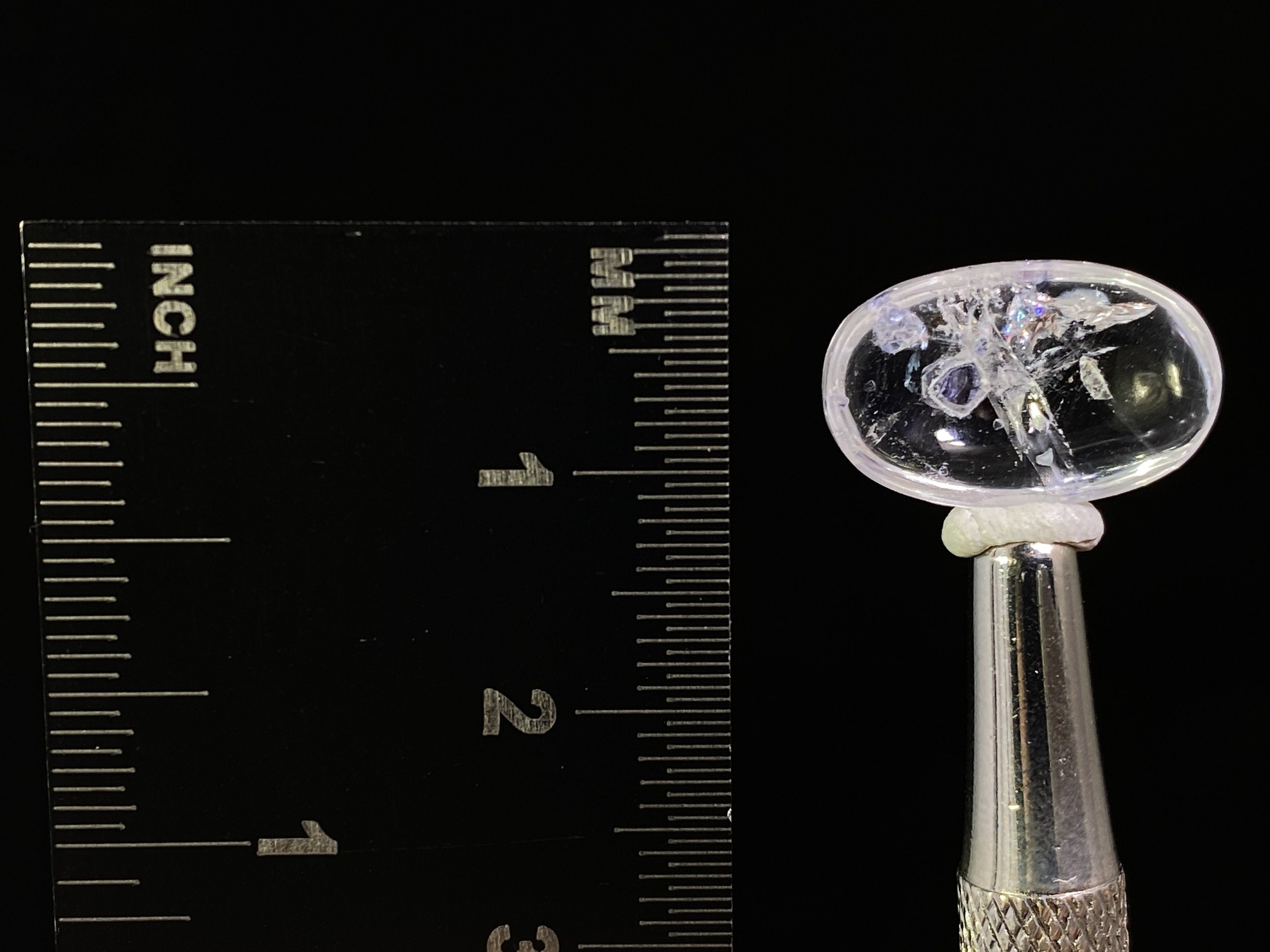 Natural Fluorite in Clear Quartz Crystal Cabochon - Rare Gemstone for Jewelry Making, Healing Crystals (47487) | Perfect for Pendants, Rings & Spiritual Healing