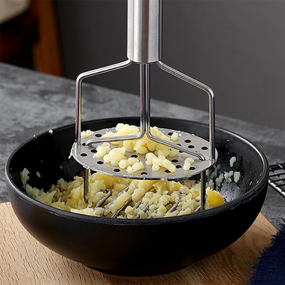 Premium Emilio Dual Potato Masher - Stainless Steel Kitchen Tool for Smooth Mashed Potatoes, Vegetables & Baby Food - Perfect for Home Cooking, Thanksgiving & Holiday Meals