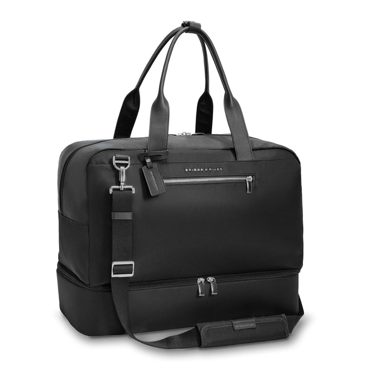 Rhasody Weekender Tote Bag for Women - Large Travel Tote with Pockets - Perfect for Weekend Getaways, Gym, Work & Beach (Black)