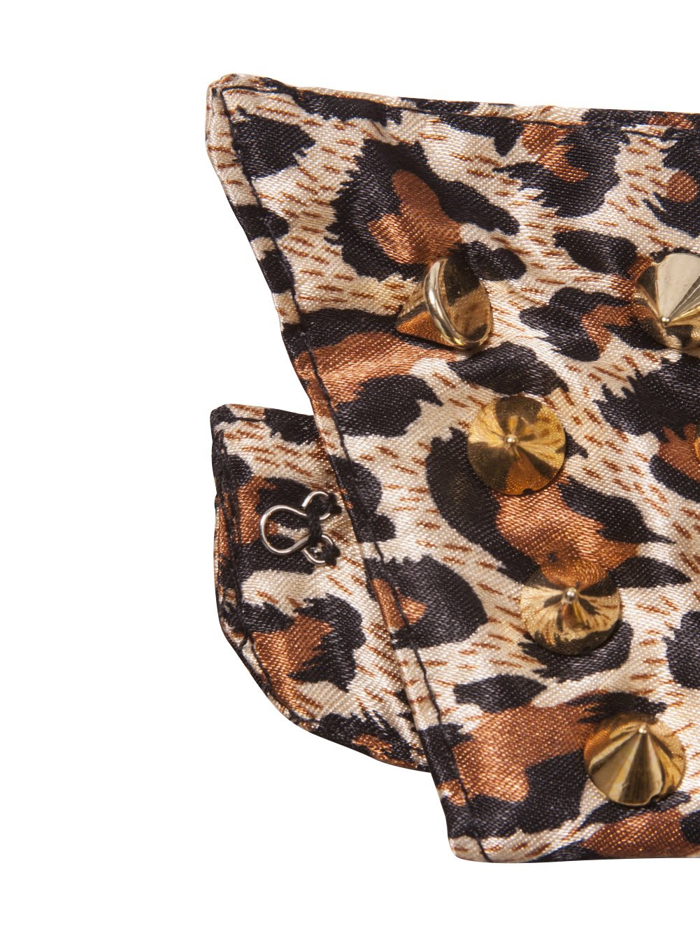 Fashionable Leopard Print Dog Collar with Gold Spikes - Stylish Pet Accessory for Small & Medium Dogs - Perfect for Daily Walks, Training & Fashion Outings