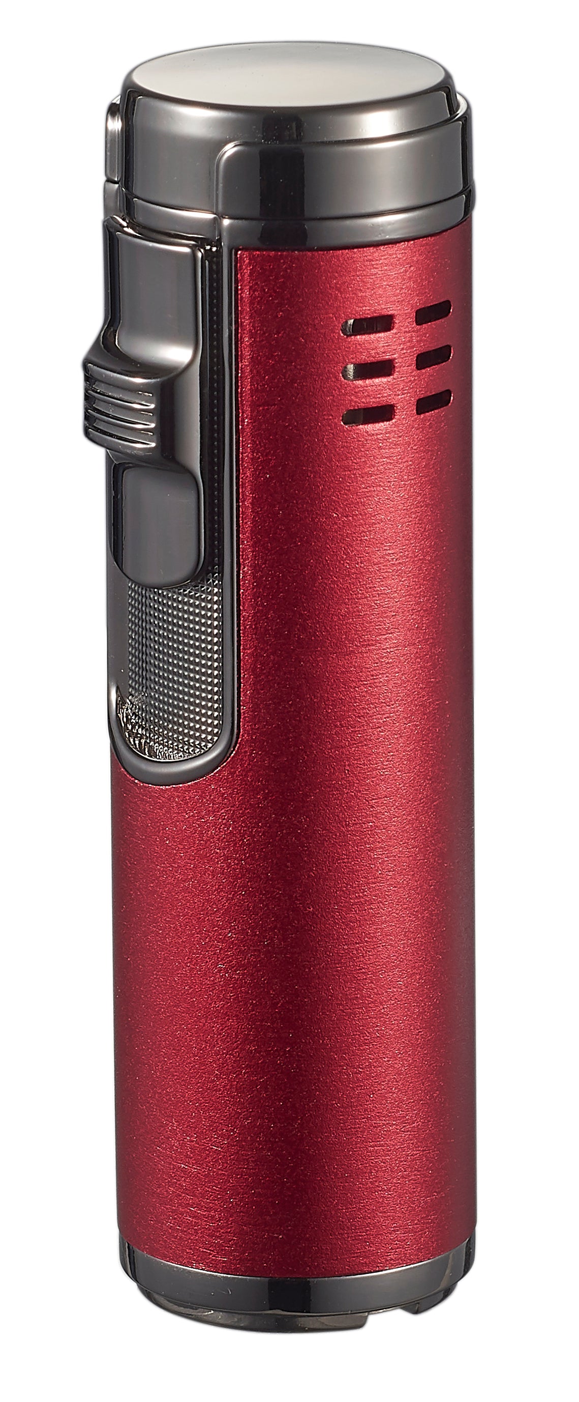 Visol Palisade Quad Flame Butane Cigar Lighter - Windproof Jet Torch Lighter for Cigars, Cigarettes & Outdoor Use (Red) - Perfect for Smoking, Camping & BBQ Accessories