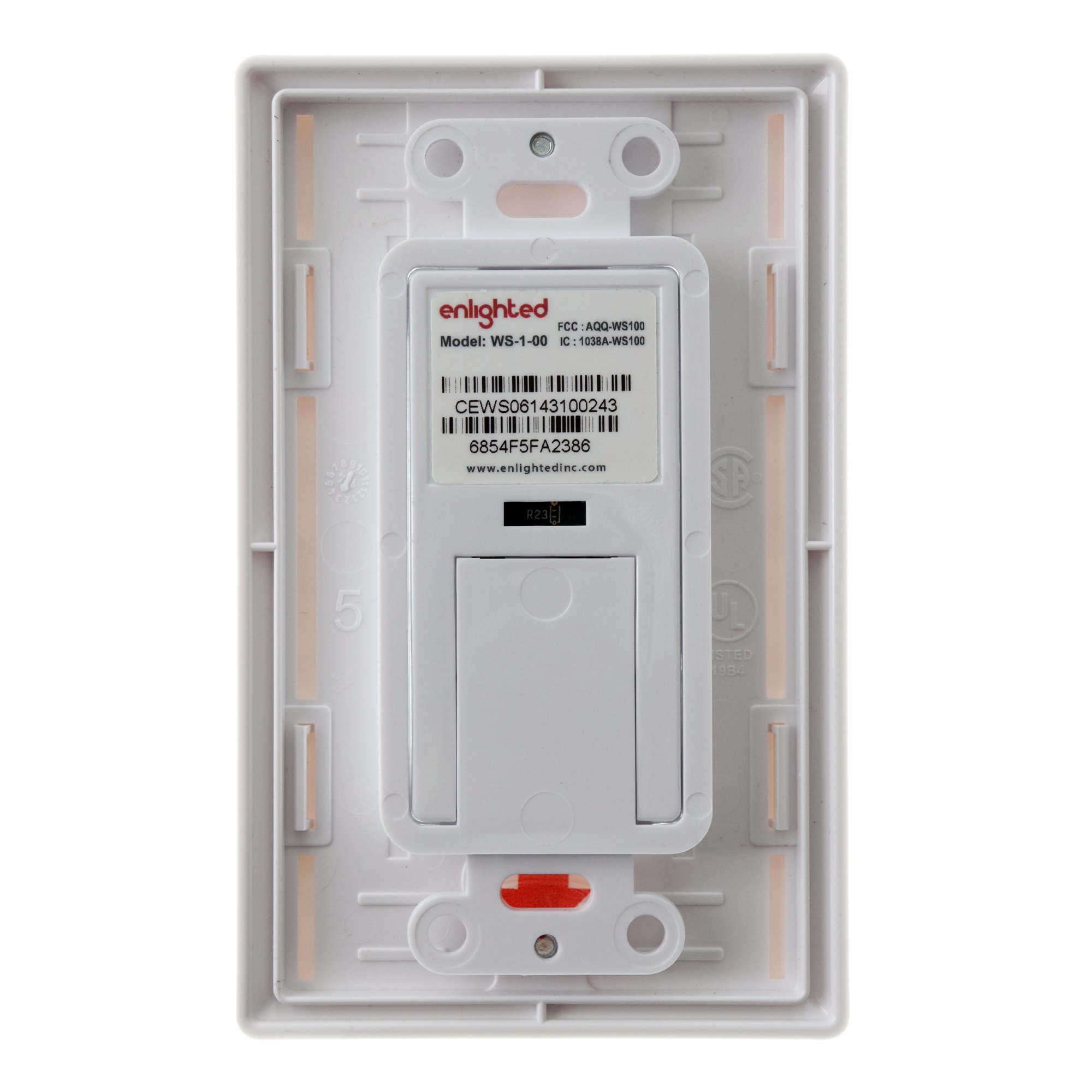 Enlighted Lighting WS-1-00 Smart Room Controller Switch - 4-Button White Wall Plate - Perfect for Home & Office Automation Control