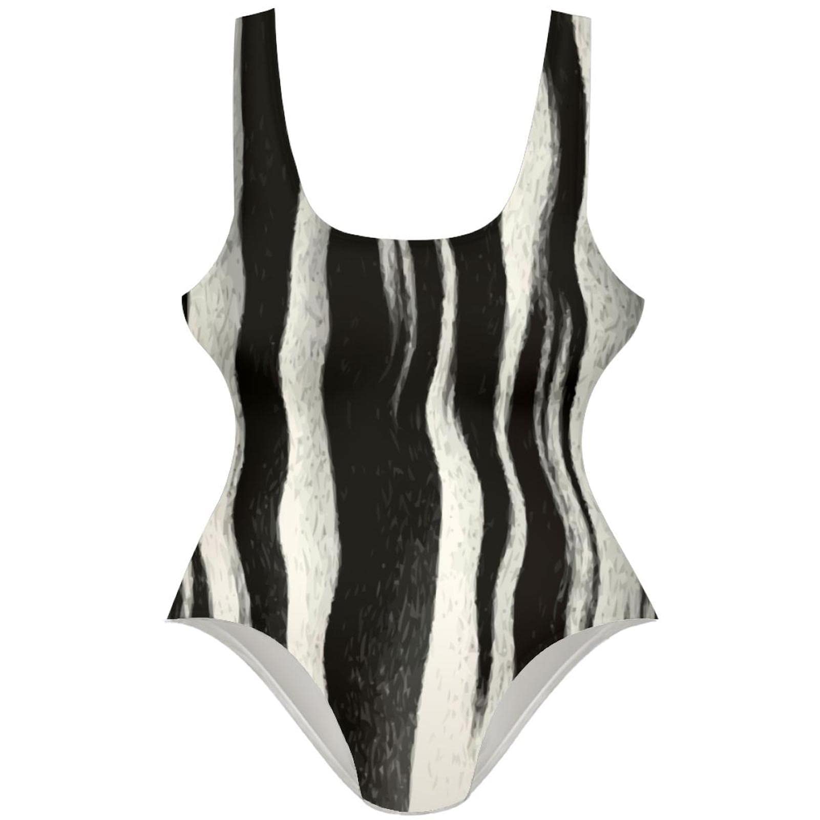 Zebra Stripes Women's One Piece Swimsuit - U Back Bikini Swimwear for Beach & Pool | Summer Vacation Essentials