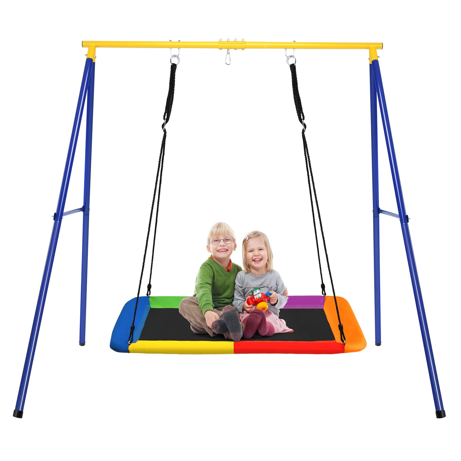 Heavy Duty 550lbs Metal A-Frame Swing Set with 70