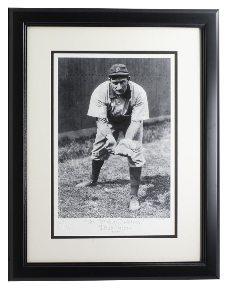 Honus Wagner Framed 17x22 The Flying Dutchman Historical Photo Archive Limited Edition Giclee Print - Perfect for Baseball Memorabilia Collectors & Pittsburgh Pirates Fans Home Decor