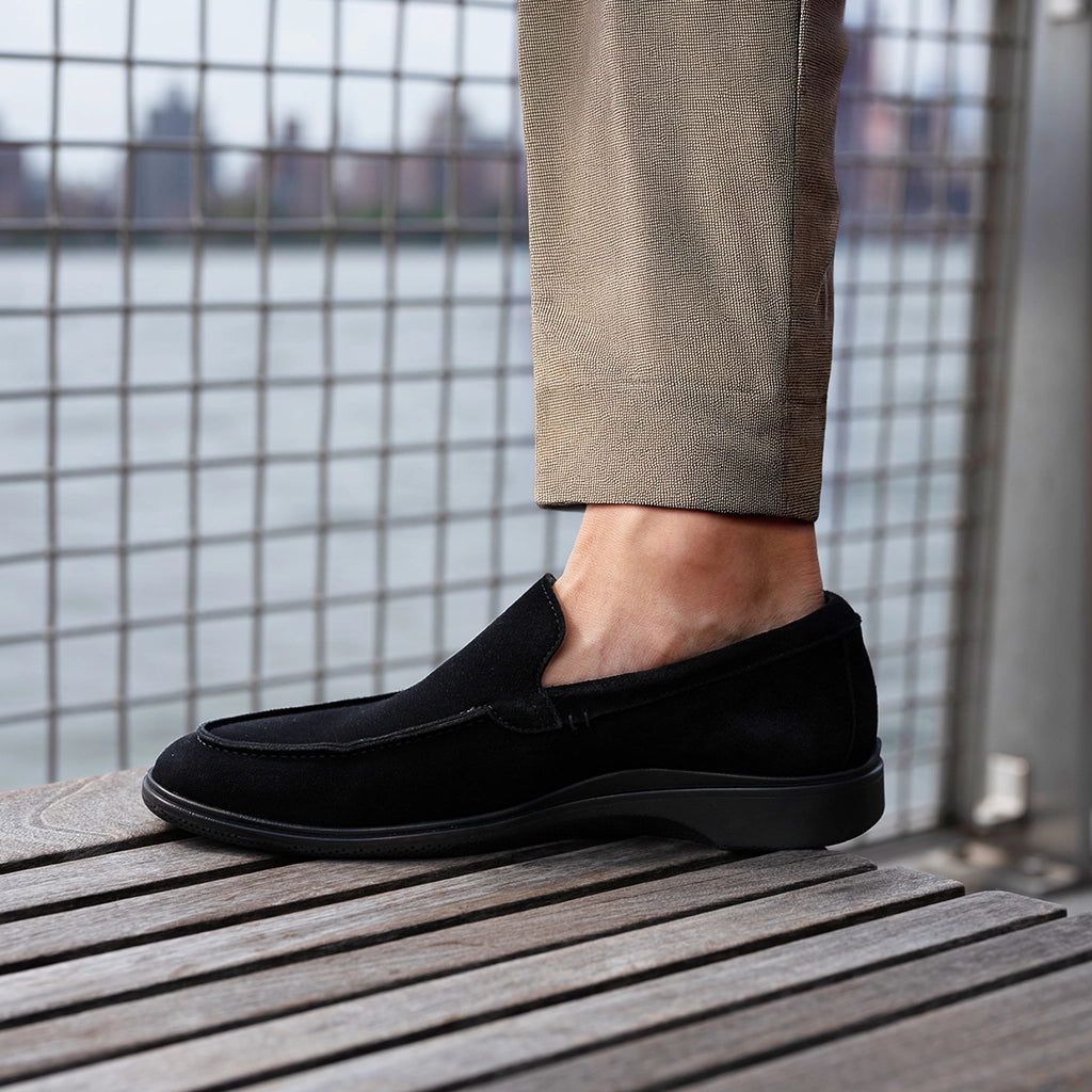 Premium Leather Loafers for Men - Comfortable Slip-On Dress Shoes (Midnight Black) - Perfect for Business, Casual & Office Wear