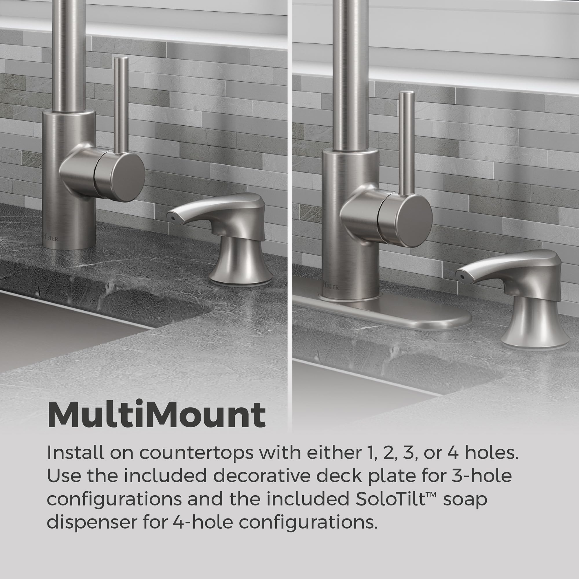 Pfister Zanna Single Handle High Arc Kitchen Faucet with Pull Down Sprayer & Soap Dispenser - Spot Defense Stainless Steel Finish (Model F5297ZNRGS) - Perfect for Modern Kitchens, Dishwashing & Food Prep