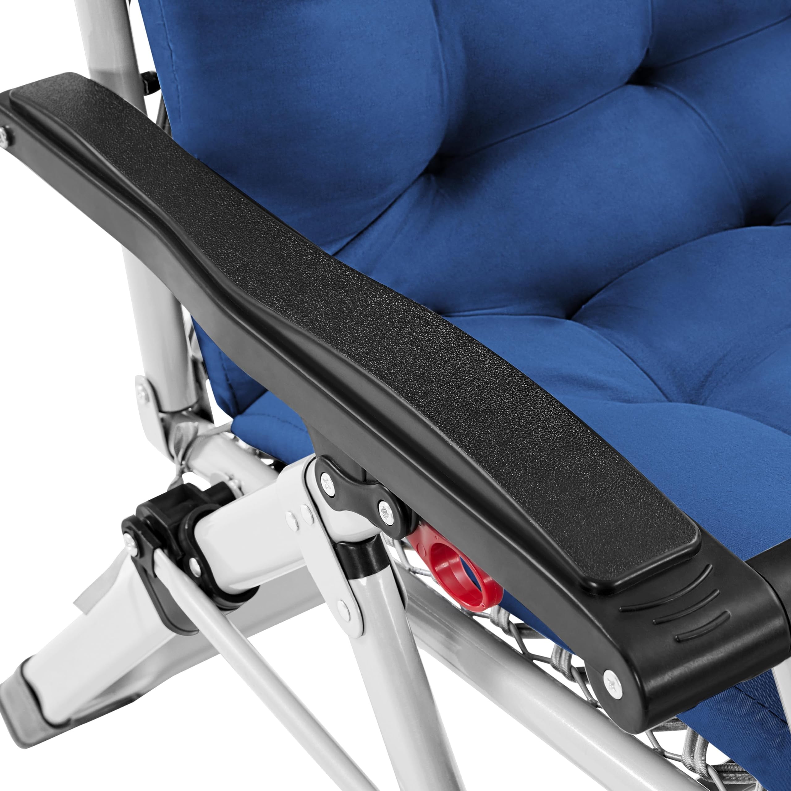 Yaheetech Zero Gravity Lounge Chair - Adjustable Folding Recliner with Removable Cushion, Headrest & Cup Holder - Comfortable Outdoor Patio Furniture for Backyard, Poolside, Beach & Camping - Navy Blue