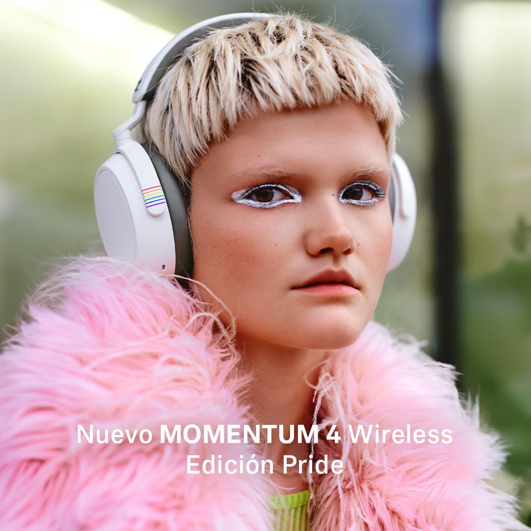 Sennheiser Momentum 4 Wireless Bluetooth Headphones with Adaptive Noise Cancellation - 60 Hour Battery Life, Customizable Sound & Lightweight Foldable Design (Pride Edition) - Perfect for Travel, Commuting & Home Office Use