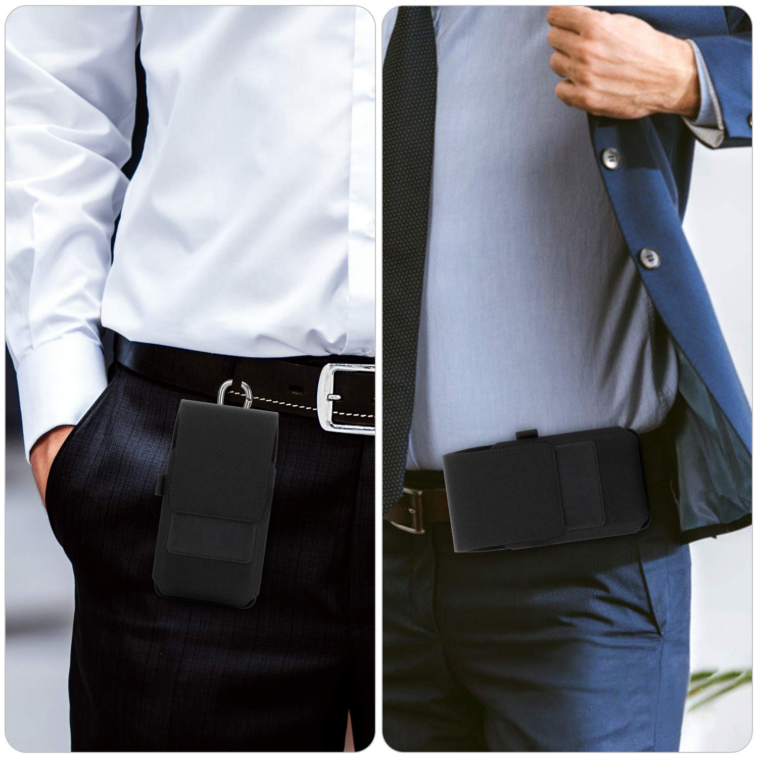 Durable Nylon Phone Pouch Holster Case with Belt Clip - Compatible with iPhone 16/15/14/13/12 Pro Max & Galaxy S24+/S23+/S22+/S21+/Note 20 Ultra 5G - Perfect for Outdoor Activities, Work & Travel