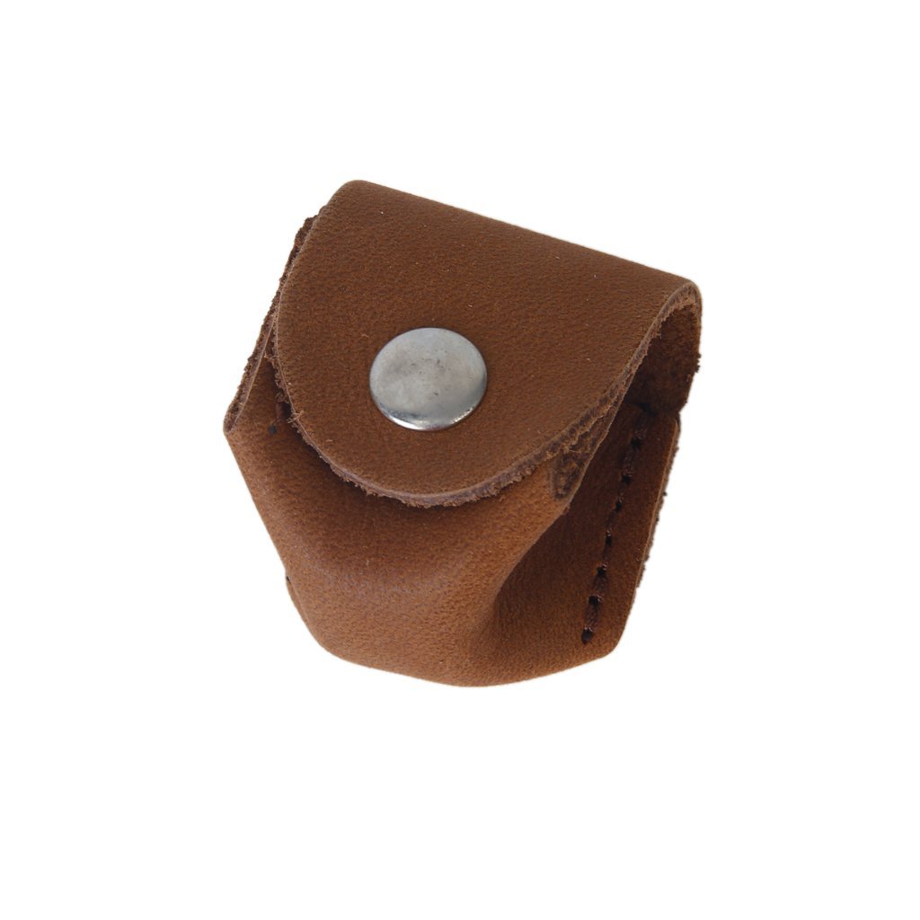 Premium Leather Pool Cue Chalk Holder Pouch with Snap Closure - Billiards & Snooker Accessories for Professional Players (Brown) - Perfect for Home Game Rooms, Bars, and Tournaments