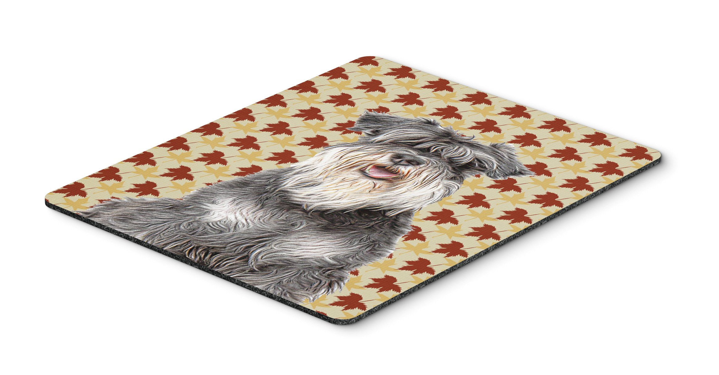 Fall Leaves Schnauzer Mouse Pad & Trivet - Washable Large Mousepad for Home Office, Gaming, Computers & Laptop | Perfect Desk Accessory for Work & Decor