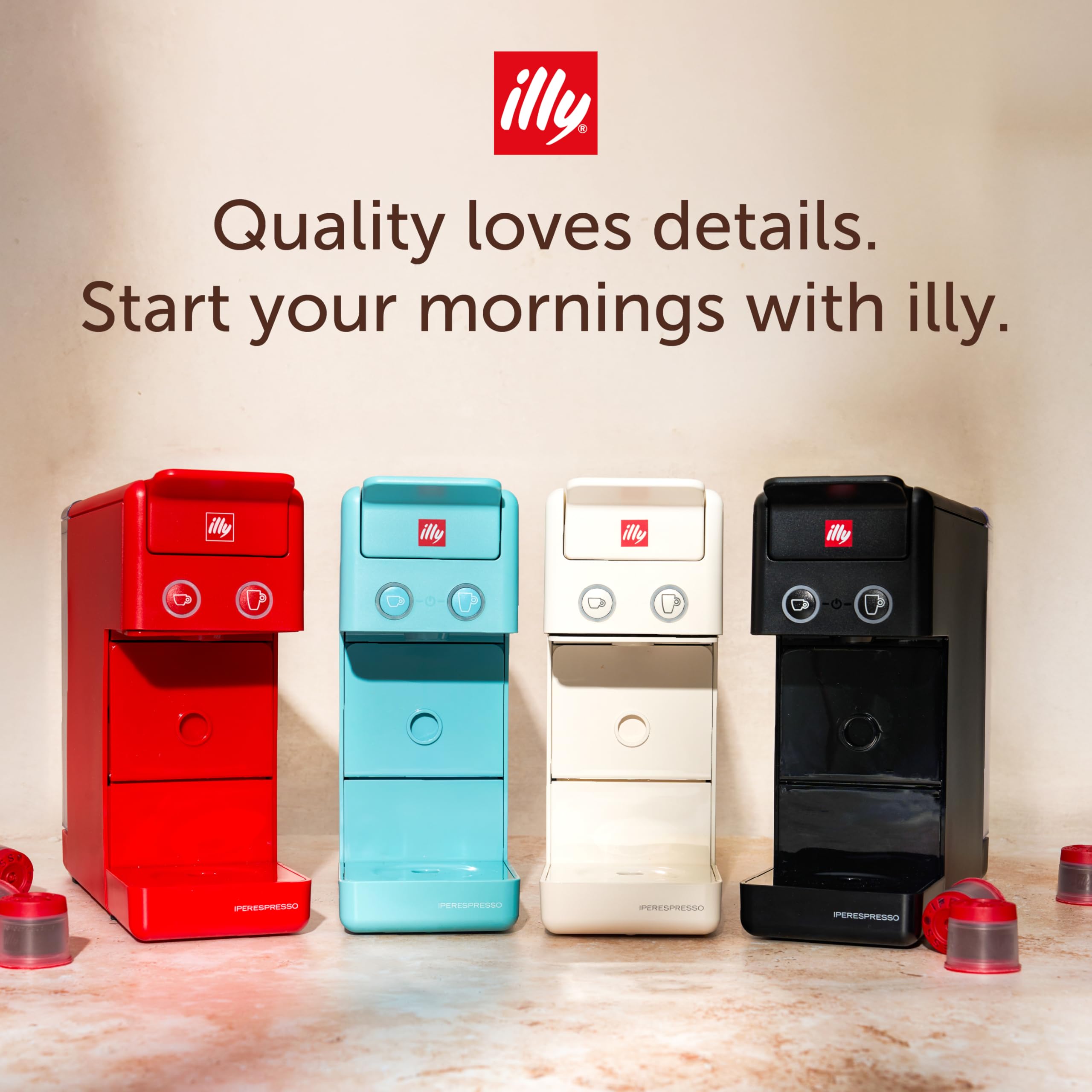 Illy Y3.3 Single Serve Espresso Machine for IperEspresso Capsules - Compact Black Coffee Maker for Home & Office - Perfect for Espresso Lovers & Small Spaces