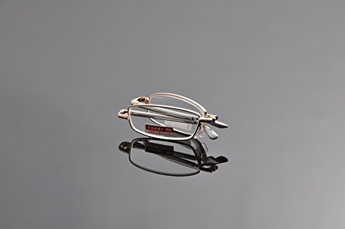 De Ding Metal Portable Folding Reading Glasses - Lightweight Pocket Readers for Men & Women (1.0-3.5 Strength) - Perfect for Travel, Reading Books & Smartphone Use