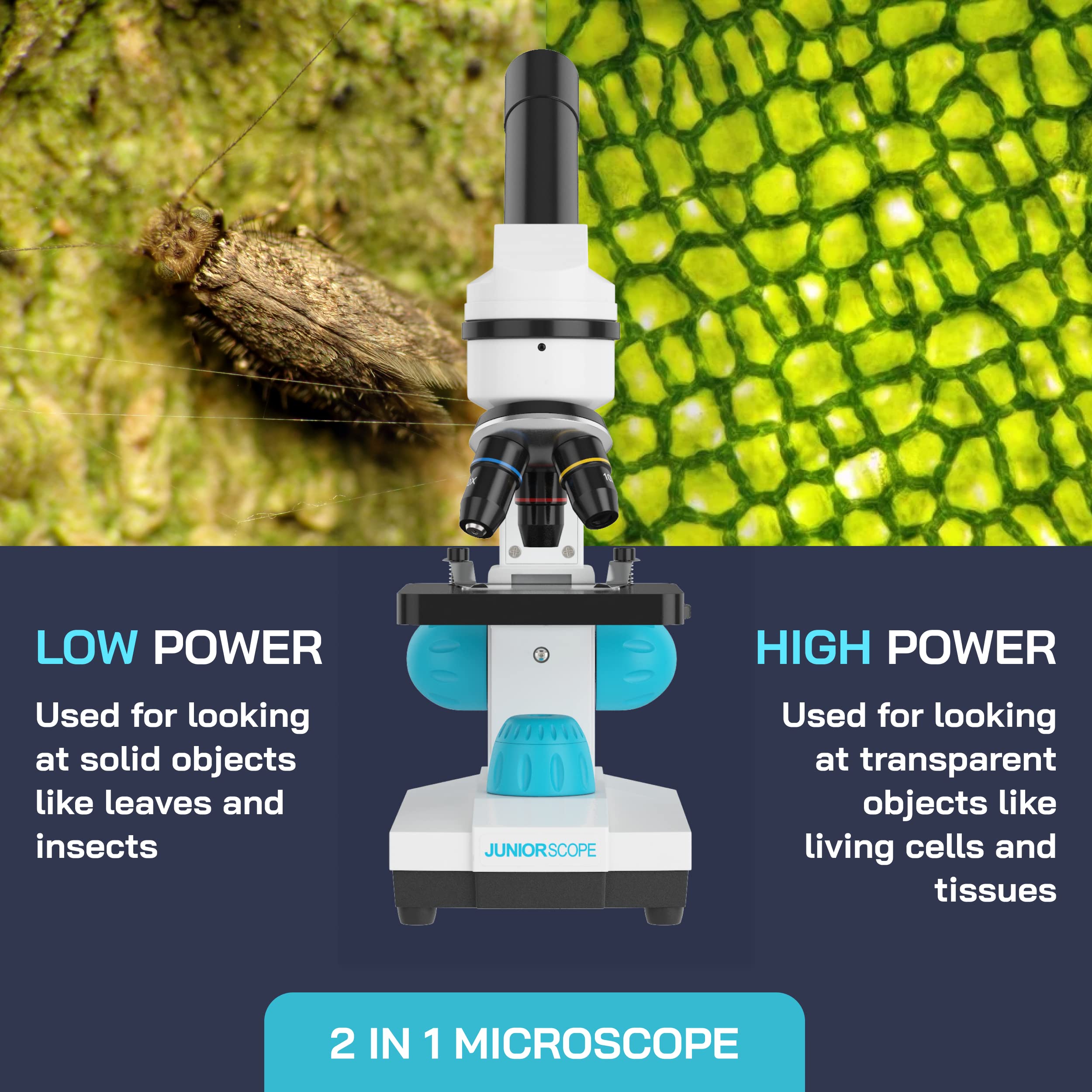 **Omano Juniorscope Microscope Kit for Kids Ages 8+ | STEM Science Microscope for Beginners | Encourages Scientific Exploration & Learning | Perfect for Home, Classroom & Science Experiments**