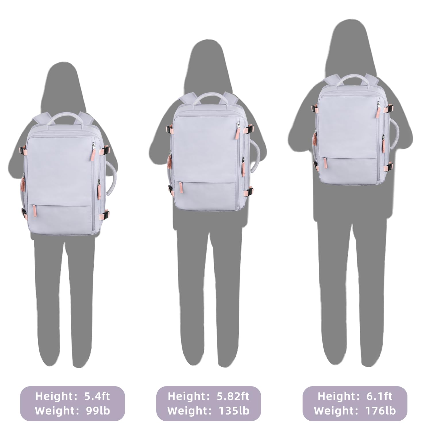 Snoffic Waterproof Travel Backpack for Men & Women - Carry On Personal Item Size, College Backpack with Laptop Compartment (Fits 17.3