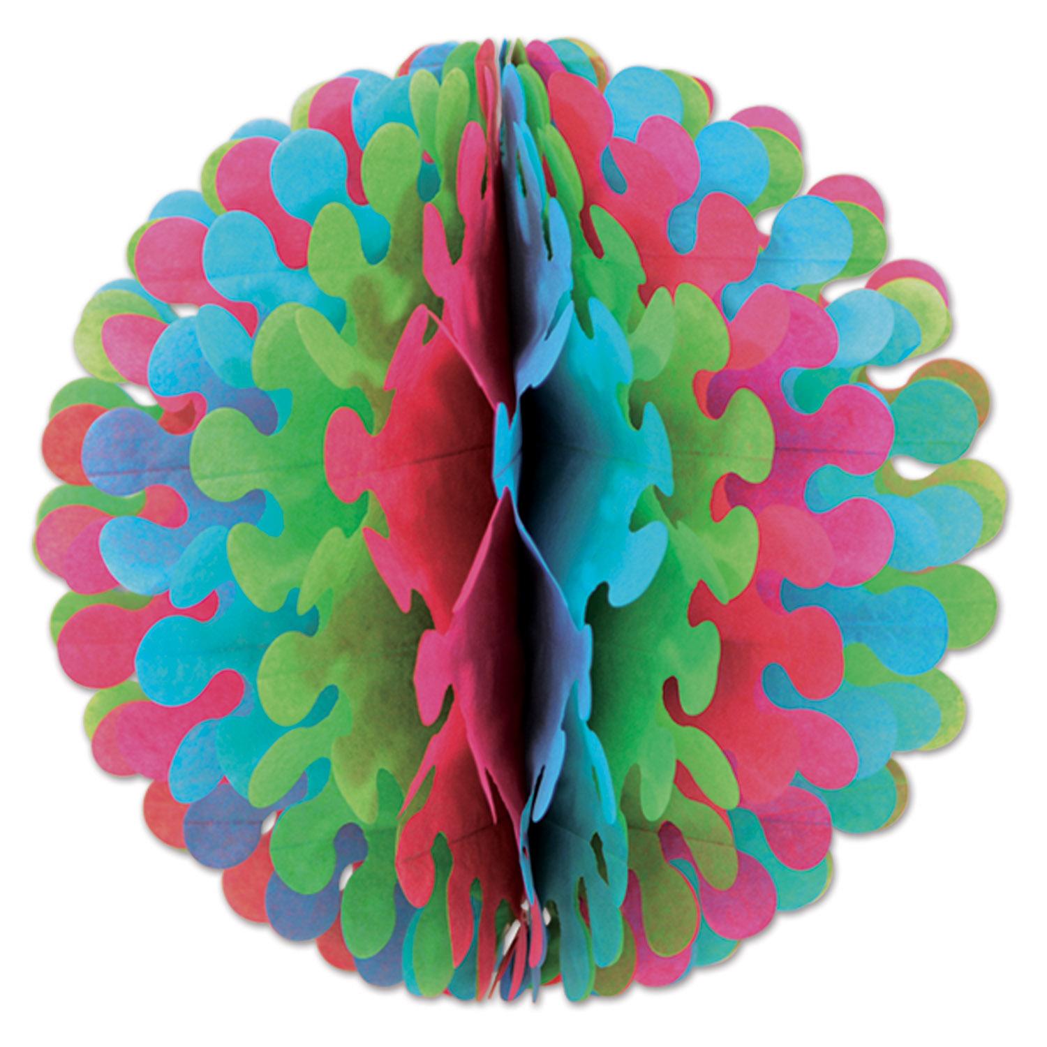 12-Piece Beistle Tissue Flutter Party Ball Decorations - Cerise, Light Green & Turquoise - Perfect for Birthday Parties, Baby Showers & Wedding Decor