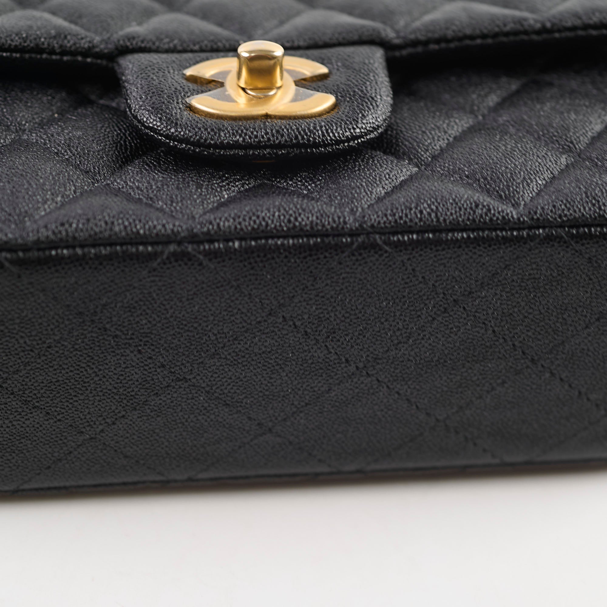 Chanel Caviar Leather Rectangular Top Handle Bag Black 31 Series - Luxury Handbag for Women, Perfect for Work, Parties & Everyday Use