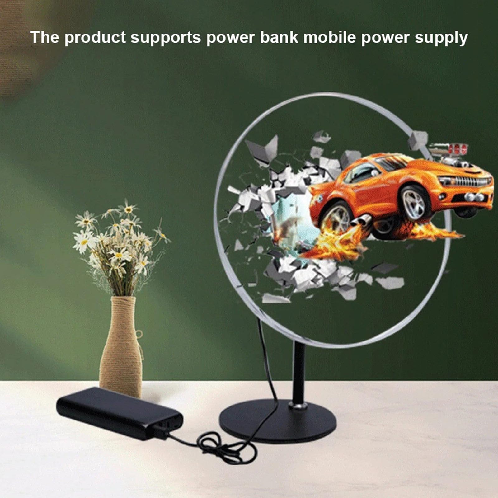 3D Hologram Fan Projector - 30cm WiFi LED Holographic Display Lamp with Video & Image Support for Desktop Advertising, Home Decor, and Retail Visual Merchandising
