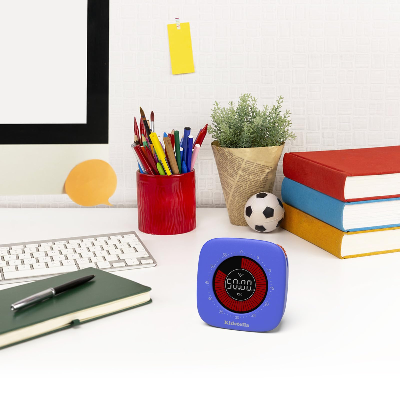 Rechargeable 60-Minute Visual Timer for Kids & Adults - 4 Alarm Modes, Silent Operation Pomodoro Timer for Classroom, Kitchen, Office - Autism & ADHD Focus Tool (Navy Blue) | Perfect for Time Management, Homework, Cooking & Productivity Tasks