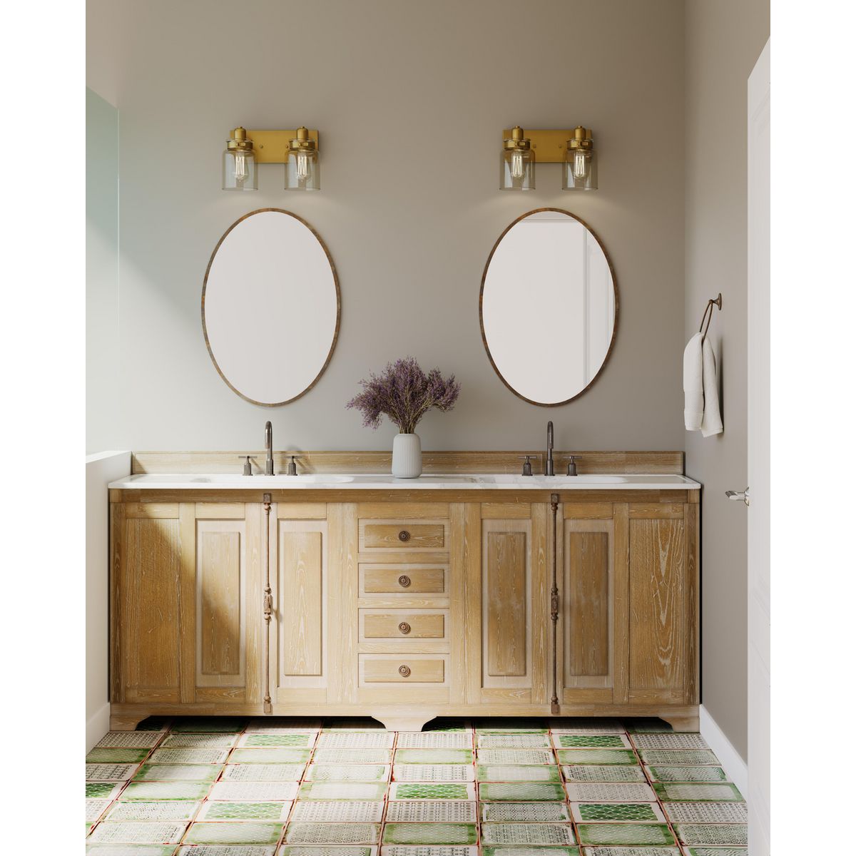 Calhoun Collection 2-Light Clear Glass Bathroom Vanity Light Fixture - Perfect for Modern Bathroom Makeovers & Spa-Like Ambiance