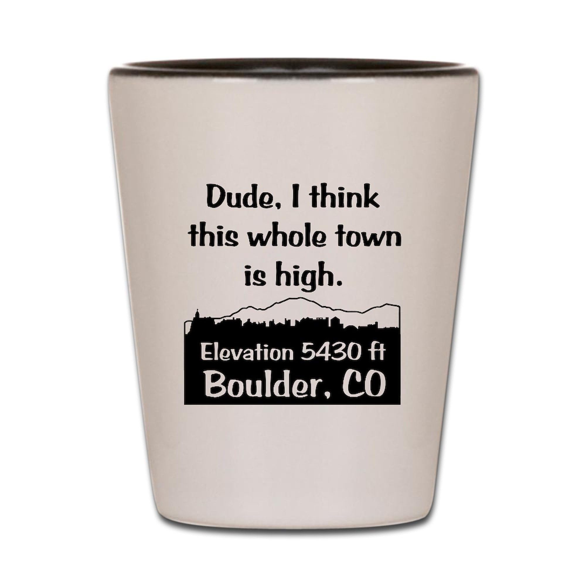 Boulder High Town Funny Shot Glass - Unique Novelty Drinking Cup for Parties, Gifts & Collectibles | Perfect for Graduation, Reunions & Bar Decor