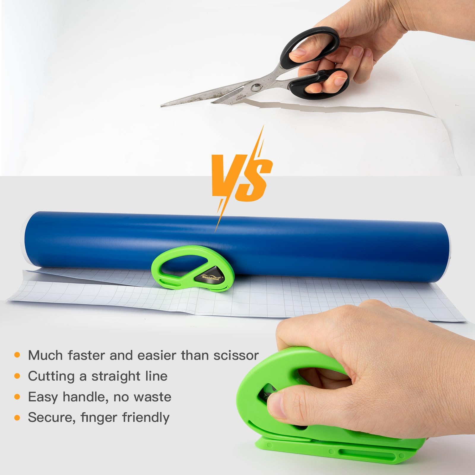 2 Pack NEWISHTOOL Gift Wrap Cutter - Safe Concealed Blade Paper Sliding Cutter Tool for Christmas Wrapping & Holiday Gifts | Perfect for DIY Gift Wrapping, Craft Projects & Home Organization