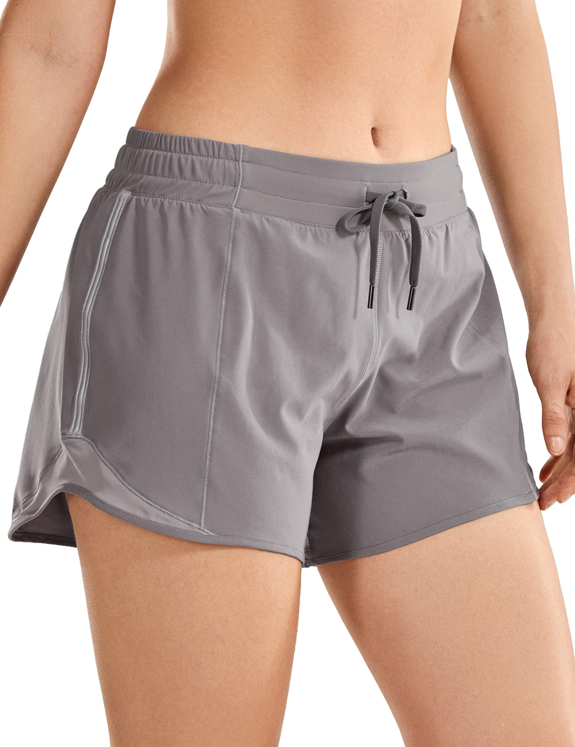 CRZ YOGA Women's Running Shorts with Zip Pocket - 4
