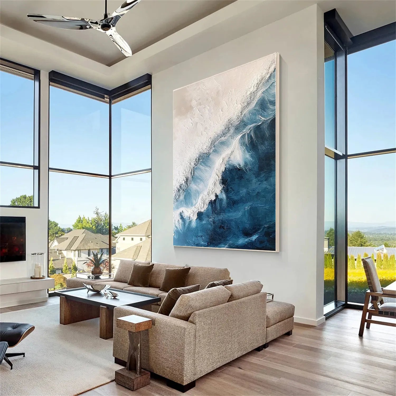 Ocean And Sky Painting #OS 204 - Stunning Seascape Wall Art for Home & Office Decor - Perfect for Living Room, Bedroom or Beach House