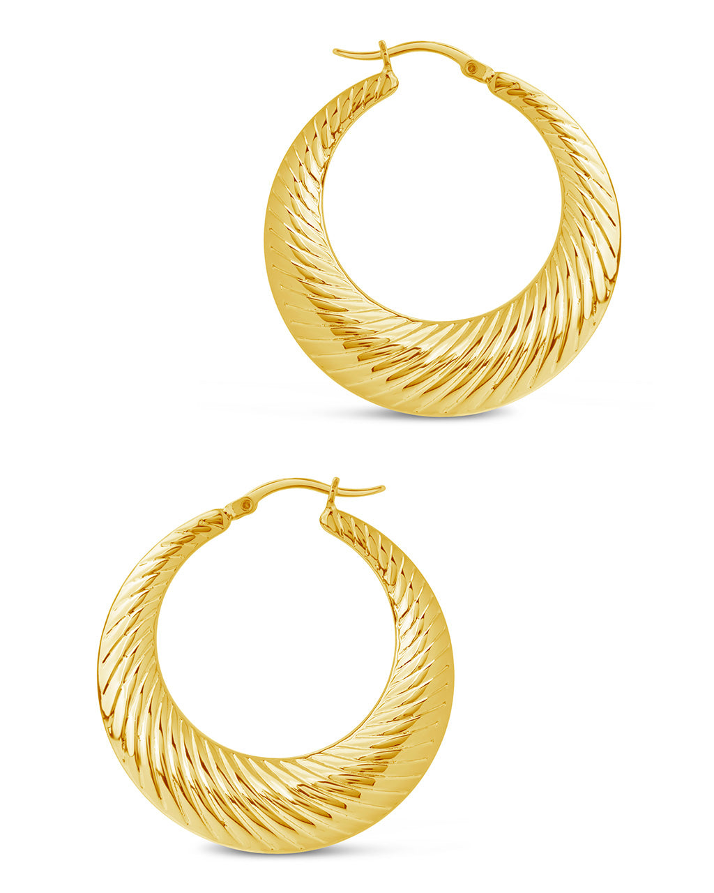 Delia Textured Hoop Earrings for Women - Fashion Gold Plated Dangle Earrings for Daily Wear, Party & Gift Giving