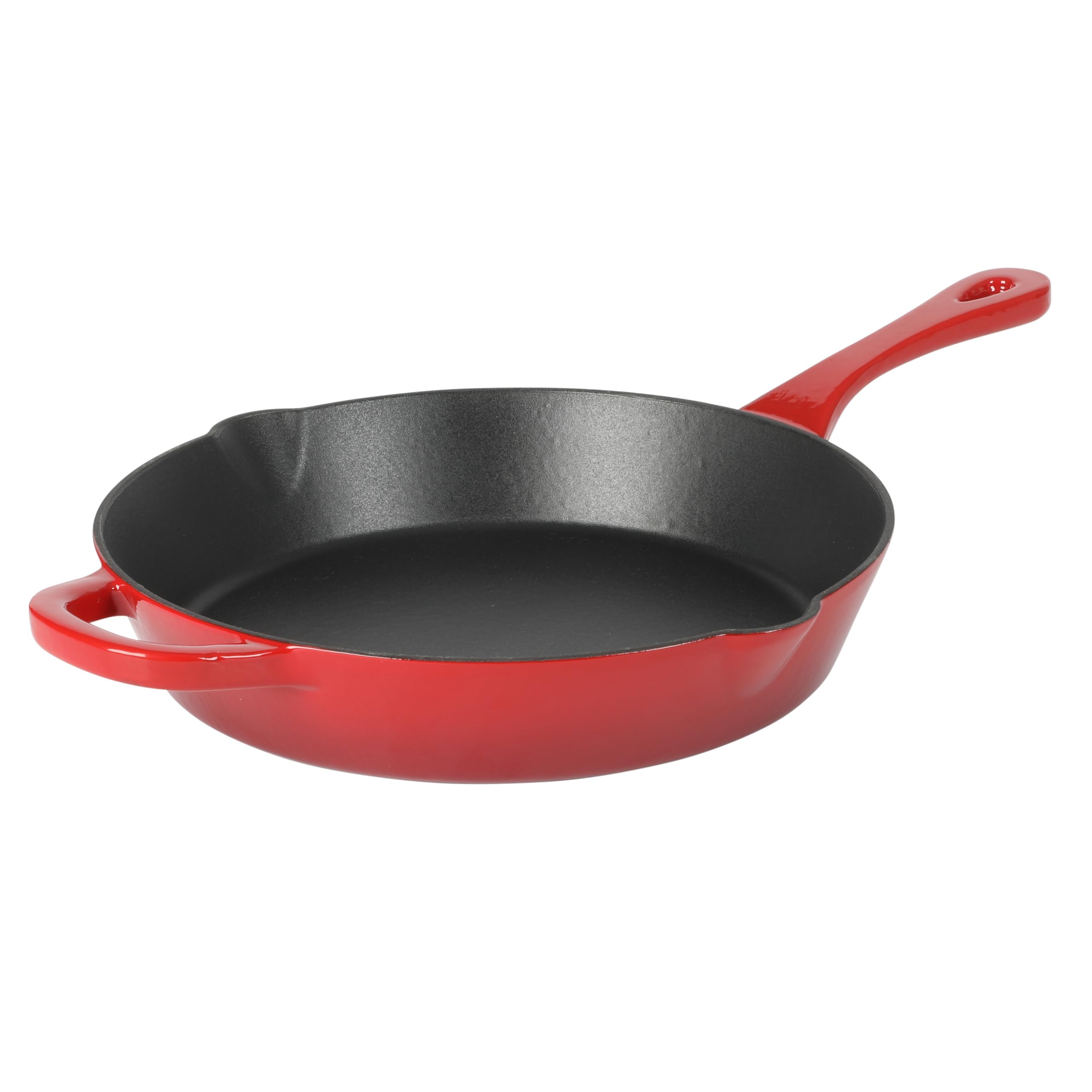 Premium 12 Inch Enameled Cast Iron Skillet - Gradient Red Dutch Oven for Baking, Roasting & Searing - Perfect for Stovetop, Oven & Camping - Durable European Style Cookware