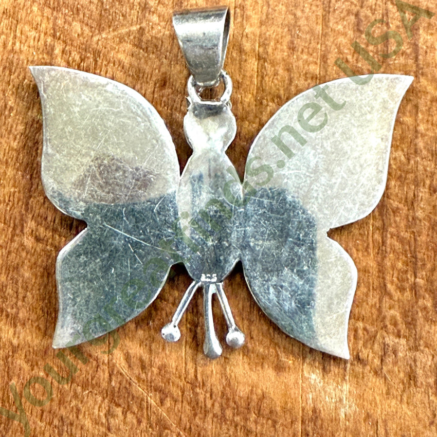 Vintage Large Butterfly Pendant Necklace - Sterling Silver 925 Jewelry for Women, Gift for Her, Birthday, Anniversary, Valentine's Day